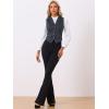 imageAllegra K Womens Plaid Waistcoat Notched Lapel Collar Single Breasted Vintage VestGrey Blue