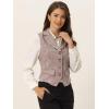 imageAllegra K Womens Plaid Waistcoat Notched Lapel Collar Single Breasted Vintage VestPink