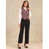 imageAllegra K Womens Plaid Waistcoat Notched Lapel Collar Single Breasted Vintage VestRed