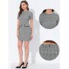 imageAllegra K Work Dresses for Womens Short Sleeve Vintage Houndstooth Plaid 2024 Formal Sheath DressBlack