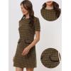 imageAllegra K Work Dresses for Womens Short Sleeve Vintage Houndstooth Plaid 2024 Formal Sheath DressBrown