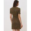 imageAllegra K Work Dresses for Womens Short Sleeve Vintage Houndstooth Plaid 2024 Formal Sheath DressBrown