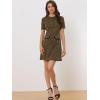 imageAllegra K Work Dresses for Womens Short Sleeve Vintage Houndstooth Plaid 2024 Formal Sheath DressBrown
