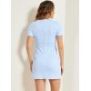 imageAllegra K Work Dresses for Womens Short Sleeve Vintage Houndstooth Plaid 2024 Formal Sheath DressLight Blue