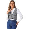 imageAllegra K Plaid Vest for Womens Single Breasted Sleeveless Racerback Vintage WaistcoatBlack White