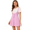 imageAllegra K Womens Halloween Button Decor Flared Hem Above Knee Dress Suspender SkirtPurple Pink