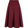 imageAllegra K Womens Office Work Skirts Belted Waist Midi ALine Pleated SkirtDark Red