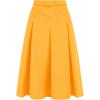 imageAllegra K Womens Office Work Skirts Belted Waist Midi ALine Pleated SkirtYellow