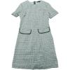 imageAllegra K Work Dresses for Womens Short Sleeve Vintage Houndstooth Plaid 2024 Formal Sheath DressGreen