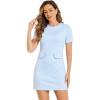 imageAllegra K Work Dresses for Womens Short Sleeve Vintage Houndstooth Plaid 2024 Formal Sheath DressLight Blue