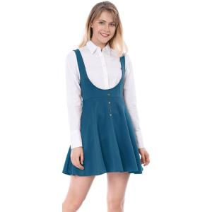 imageAllegra K Womens Halloween Button Decor Flared Hem Above Knee Dress Suspender SkirtAegean Blue