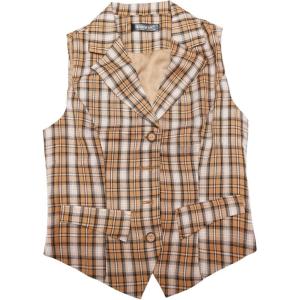 imageAllegra K Womens Plaid Waistcoat Notched Lapel Collar Single Breasted Vintage VestYellow