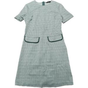 imageAllegra K Work Dresses for Womens Short Sleeve Vintage Houndstooth Plaid 2024 Formal Sheath DressGreen