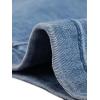 imageAllegra K Denim Jacket for Womens Collarless 2024 Cardigan Distresse 34 Sleeve Crop Jean JacketsBlue