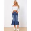 imageAllegra K Fishtail Denim Skirt for Womens Casual High Waisted Bodycon Midi Jean SkirtsBlue