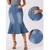 imageAllegra K Fishtail Denim Skirt for Womens Casual High Waisted Bodycon Midi Jean SkirtsSky Blue