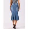 imageAllegra K Fishtail Denim Skirt for Womens Casual High Waisted Bodycon Midi Jean SkirtsSky Blue