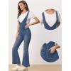 imageAllegra K Overalls Jeans for Womens Casual Adjustable Bib Bell Bottom Denim Pants JumpsuitsBlue