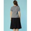 imageAllegra K Womens 1950s Round Collar Short Sleeve Gingham TopsBlack