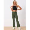 imageAllegra K Womens 70s Vintage Flare Jeans High Waist Stretch Christmas Denim Bell Bottoms JeansArmy Green