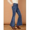 imageAllegra K Womens 70s Vintage Flare Jeans High Waist Stretch Christmas Denim Bell Bottoms JeansBlue