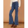 imageAllegra K Womens 70s Vintage Flare Jeans High Waist Stretch Christmas Denim Bell Bottoms JeansBlue