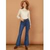 imageAllegra K Womens 70s Vintage Flare Jeans High Waist Stretch Christmas Denim Bell Bottoms JeansBlue