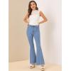 imageAllegra K Womens 70s Vintage Flare Jeans High Waist Stretch Christmas Denim Bell Bottoms JeansBluegrey