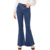 imageAllegra K Womens 70s Vintage Flare Jeans High Waist Stretch Christmas Denim Bell Bottoms JeansLight Blue