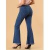 imageAllegra K Womens 70s Vintage Flare Jeans High Waist Stretch Christmas Denim Bell Bottoms JeansMblue