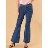 imageAllegra K Womens 70s Vintage Flare Jeans High Waist Stretch Christmas Denim Bell Bottoms JeansMblue