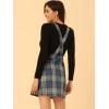 imageAllegra K Womens Adjustable Strap Above Knee Plaid Printed Overall Dress Suspender SkirtBlue