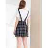 imageAllegra K Womens Adjustable Strap Above Knee Plaid Printed Overall Dress Suspender SkirtBlueapricot