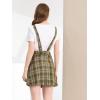 imageAllegra K Womens Adjustable Strap Above Knee Plaid Printed Overall Dress Suspender SkirtBrownapricot