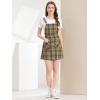 imageAllegra K Womens Adjustable Strap Above Knee Plaid Printed Overall Dress Suspender SkirtBrownapricot