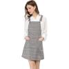 imageAllegra K Womens Adjustable Strap Above Knee Plaid Printed Overall Dress Suspender SkirtPinkgrey