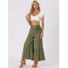 imageAllegra K Womens Boho Elastic High Waisted Ruffles Flare Palazzo Wide Leg PantsArmy Green