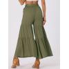 imageAllegra K Womens Boho Elastic High Waisted Ruffles Flare Palazzo Wide Leg PantsArmy Green