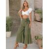 imageAllegra K Womens Boho Elastic High Waisted Ruffles Flare Palazzo Wide Leg PantsArmy Green