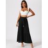 imageAllegra K Womens Boho Elastic High Waisted Ruffles Flare Palazzo Wide Leg PantsBlack