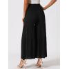 imageAllegra K Womens Boho Elastic High Waisted Ruffles Flare Palazzo Wide Leg PantsBlack