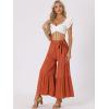imageAllegra K Womens Boho Elastic High Waisted Ruffles Flare Palazzo Wide Leg PantsCaramel