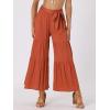 imageAllegra K Womens Boho Elastic High Waisted Ruffles Flare Palazzo Wide Leg PantsCaramel