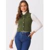 imageAllegra K Womens Buttoned Washed Denim Vest Jacket W Chest Flap PocketsArmy Green