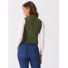 imageAllegra K Womens Buttoned Washed Denim Vest Jacket W Chest Flap PocketsArmy Green