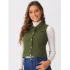 imageAllegra K Womens Buttoned Washed Denim Vest Jacket W Chest Flap PocketsArmy Green