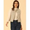 imageAllegra K Womens Buttoned Washed Denim Vest Jacket W Chest Flap PocketsBeige