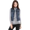 imageAllegra K Womens Buttoned Washed Denim Vest Jacket W Chest Flap PocketsBlue