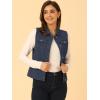 imageAllegra K Womens Buttoned Washed Denim Vest Jacket W Chest Flap PocketsBlue Texture