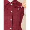 imageAllegra K Womens Buttoned Washed Denim Vest Jacket W Chest Flap PocketsBurgundy
